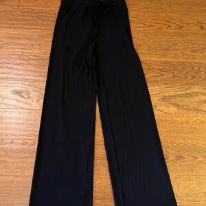 White Fox Boutique Black Ribbed Track Pants